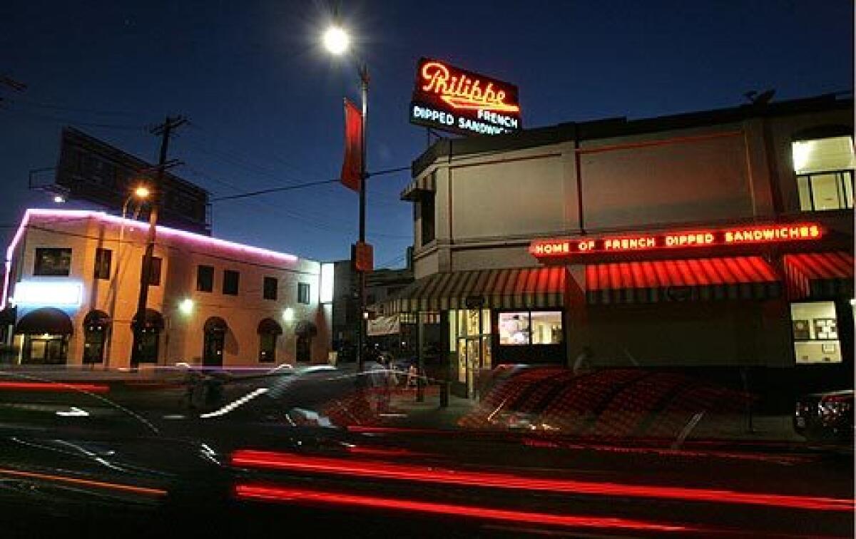 The well-known downtown L.A. eatery Philippe the Original will celebrate its 100th year in business on Oct. 6 by selling its French dipped sandwiches for a dime -- their price when they first appeared on the menu in 1918. Philippe's will also sell coffee for a nickel, half its regular price. More photos >>>
