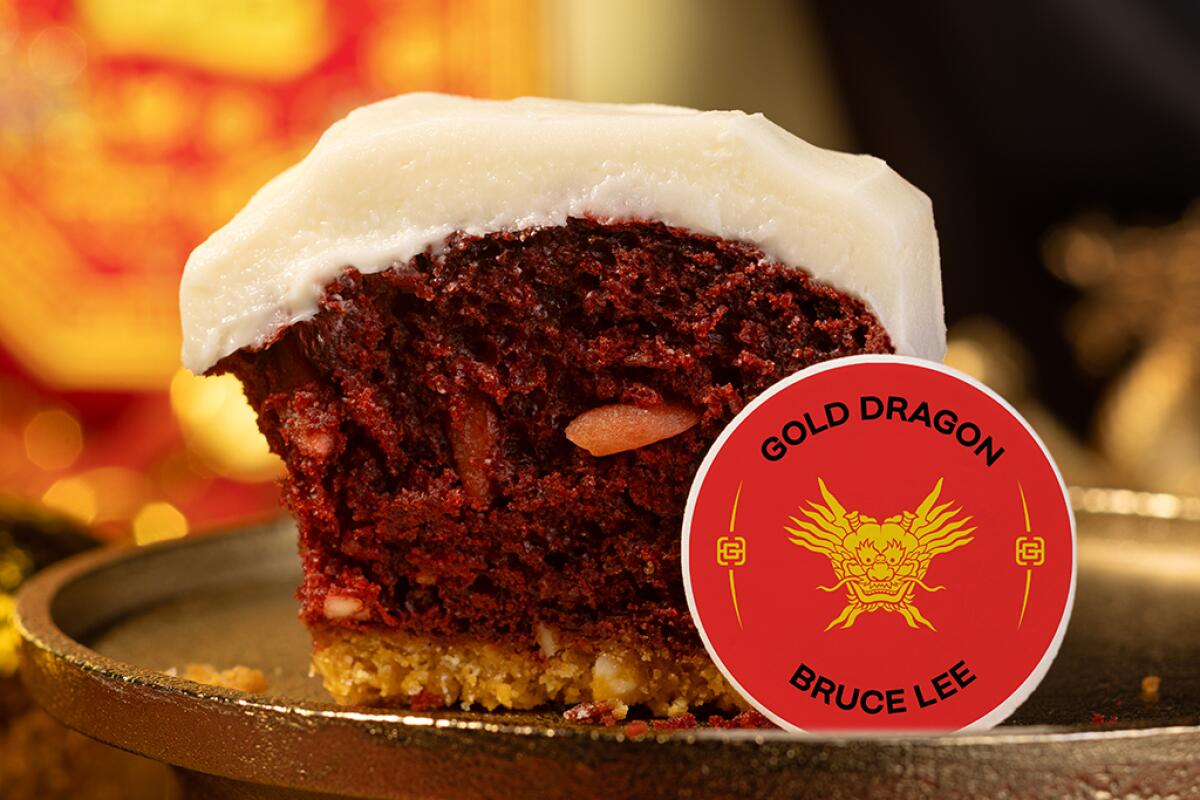 For Lunar New Year, Sprinkles Cupcakes is offering red velvet cupcakes with almond cream cheese frosting.