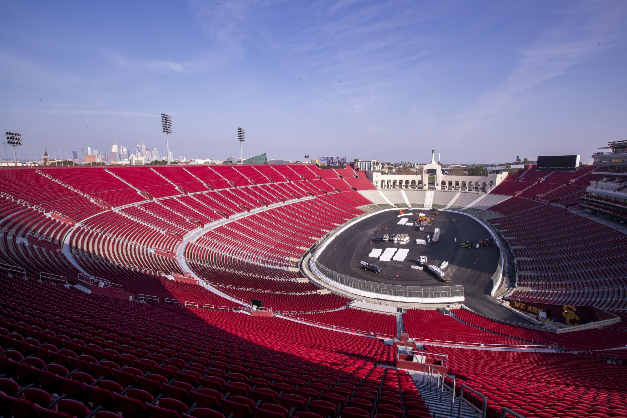 How NASCAR built a race track inside L.A.'s iconic Coliseum Los