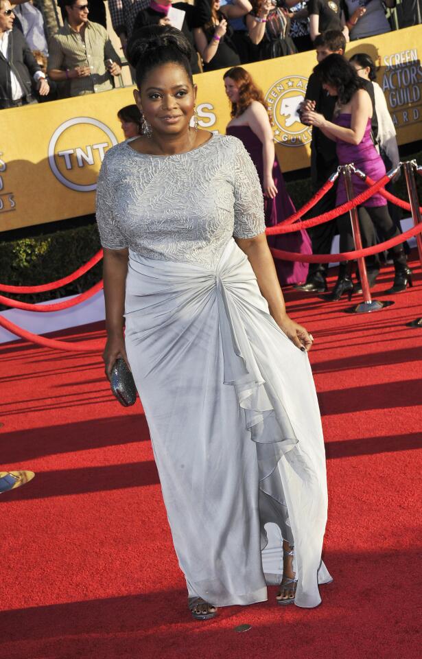 Octavia Spencer of "The Help" is up for female in a supporting role. She also has an Oscar nomination.