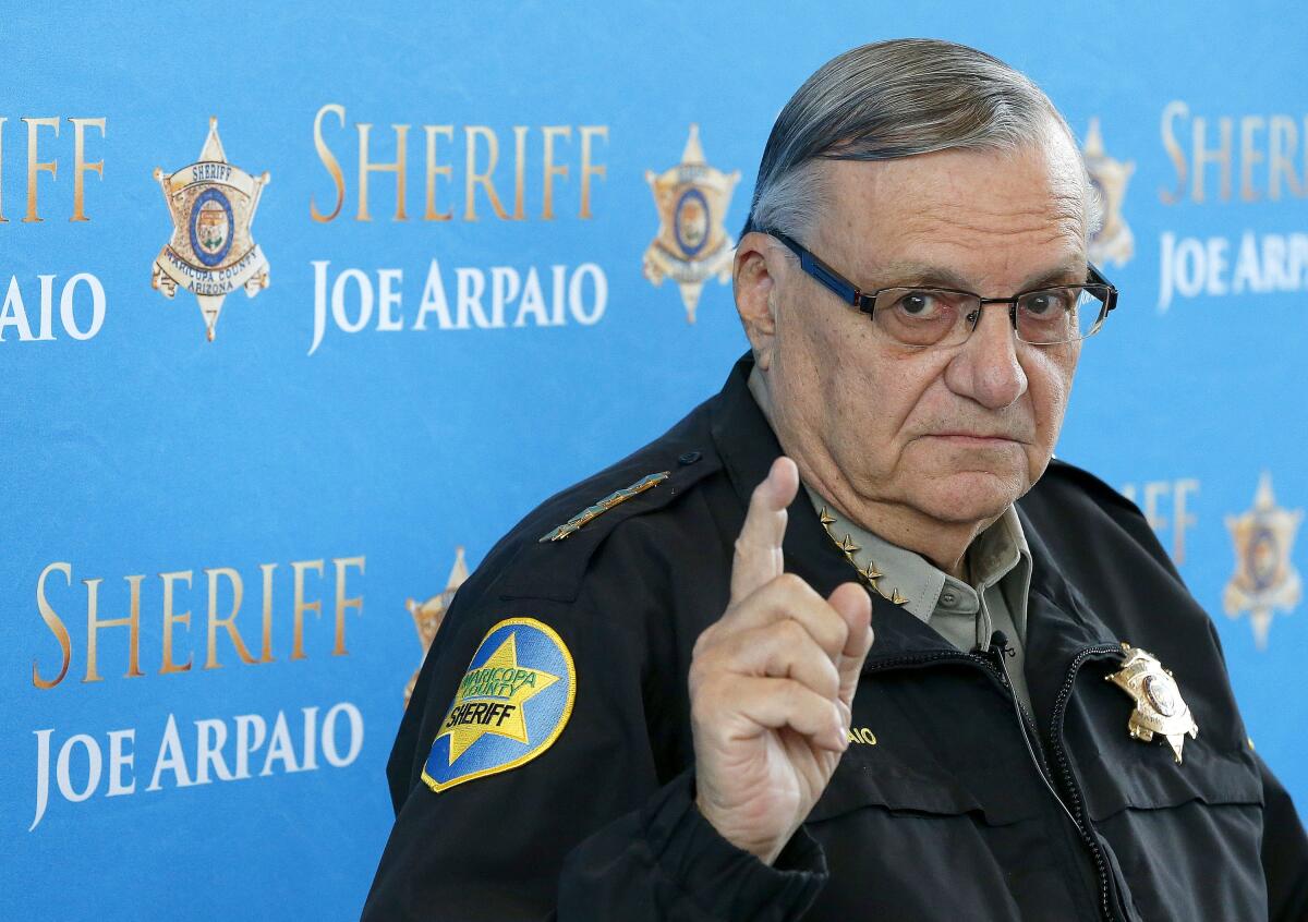 Then-Sheriff Joe Arpaio of Maricopa County, Ariz., in 2013