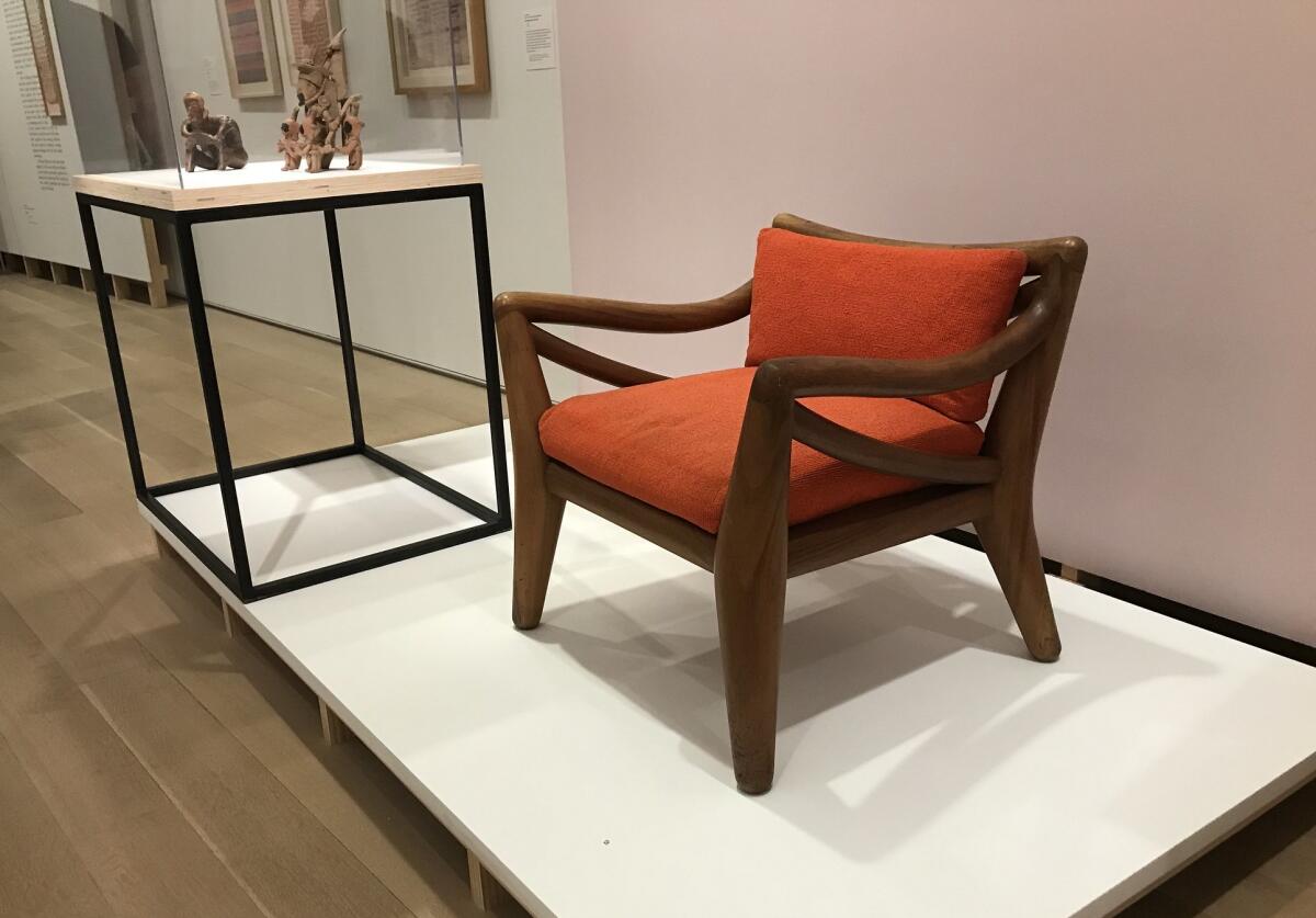 Clara Porset's "Totonac Chair," designed in the 1950s, at the Art Institute.