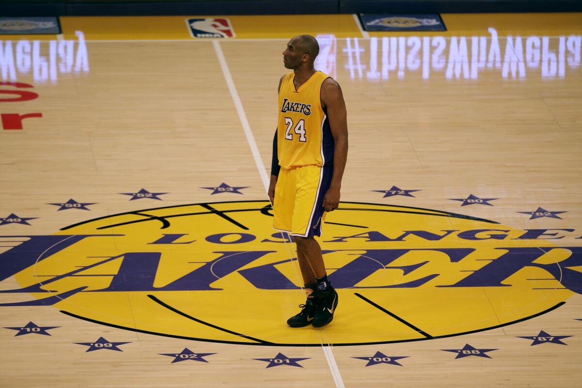 Forward Kobe Bryant plays his last game as a Los Angeles Laker against the Utah Jazz.