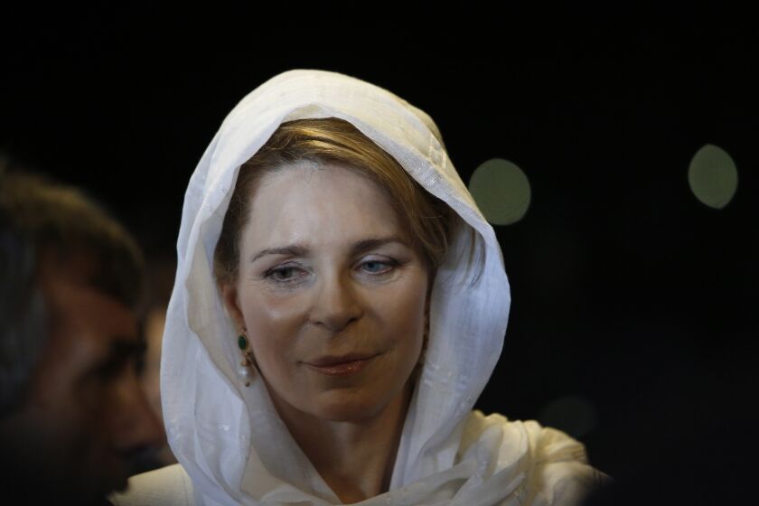Her Majesty Queen Noor of Jordan attends a ceremony marking 20th anniversary of the Srebrenica massacre in the memorial complex of Potocari, 150 kms northeast of Sarajevo, Saturday, July 11, 2015. Twenty years ago, on July 11, 1995, Serb troops overran the eastern Bosnian Muslim enclave of Srebrenica and executed some 8,000 Muslim men and boys, which International courts have labeled as an act of genocide, and newly identified victims of the genocide are still being re-interred in Srebrenica.(AP Photo/Amel Emric)