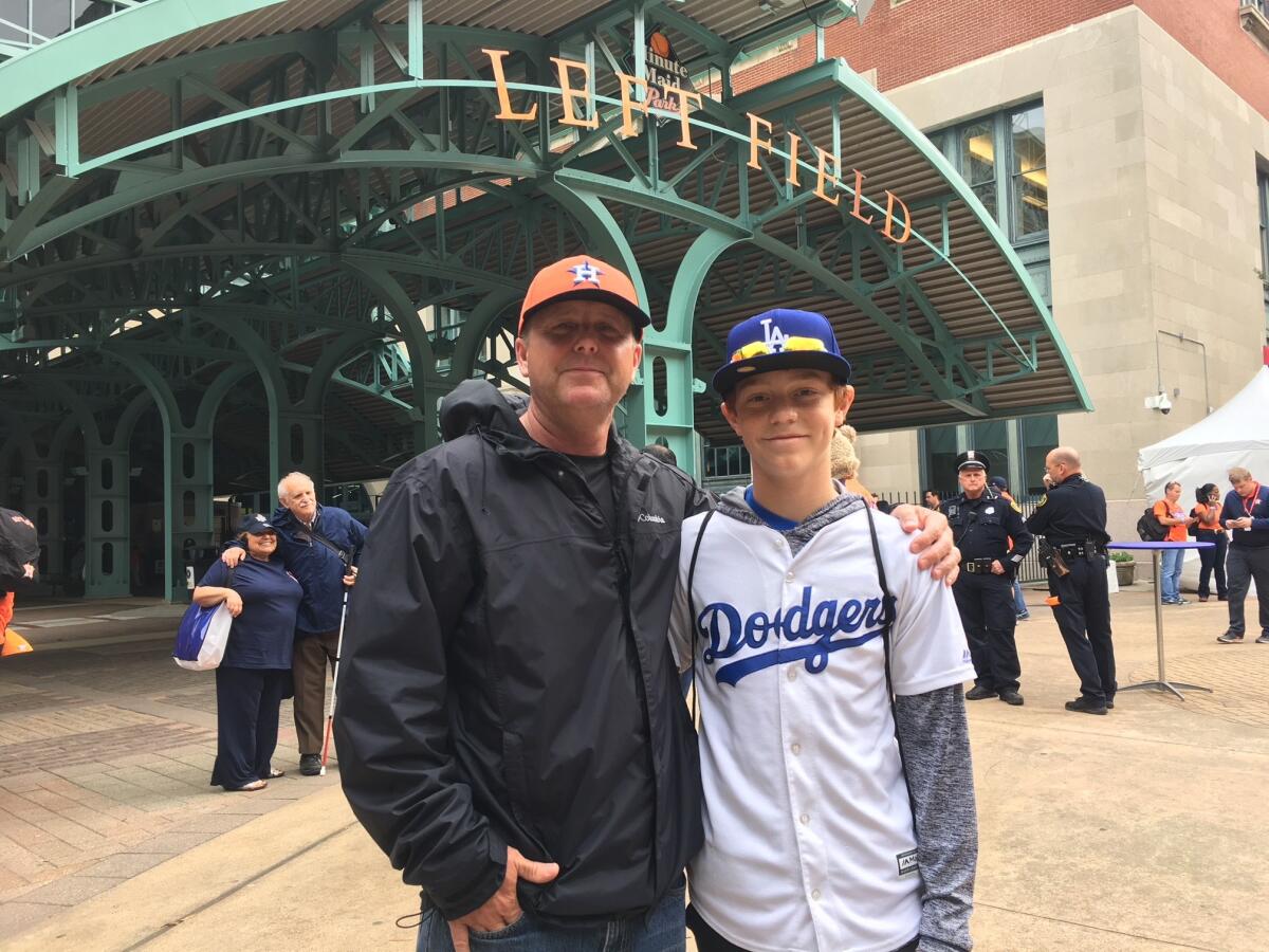 Clay Brooks, left, and his stepson Jacob Ables.