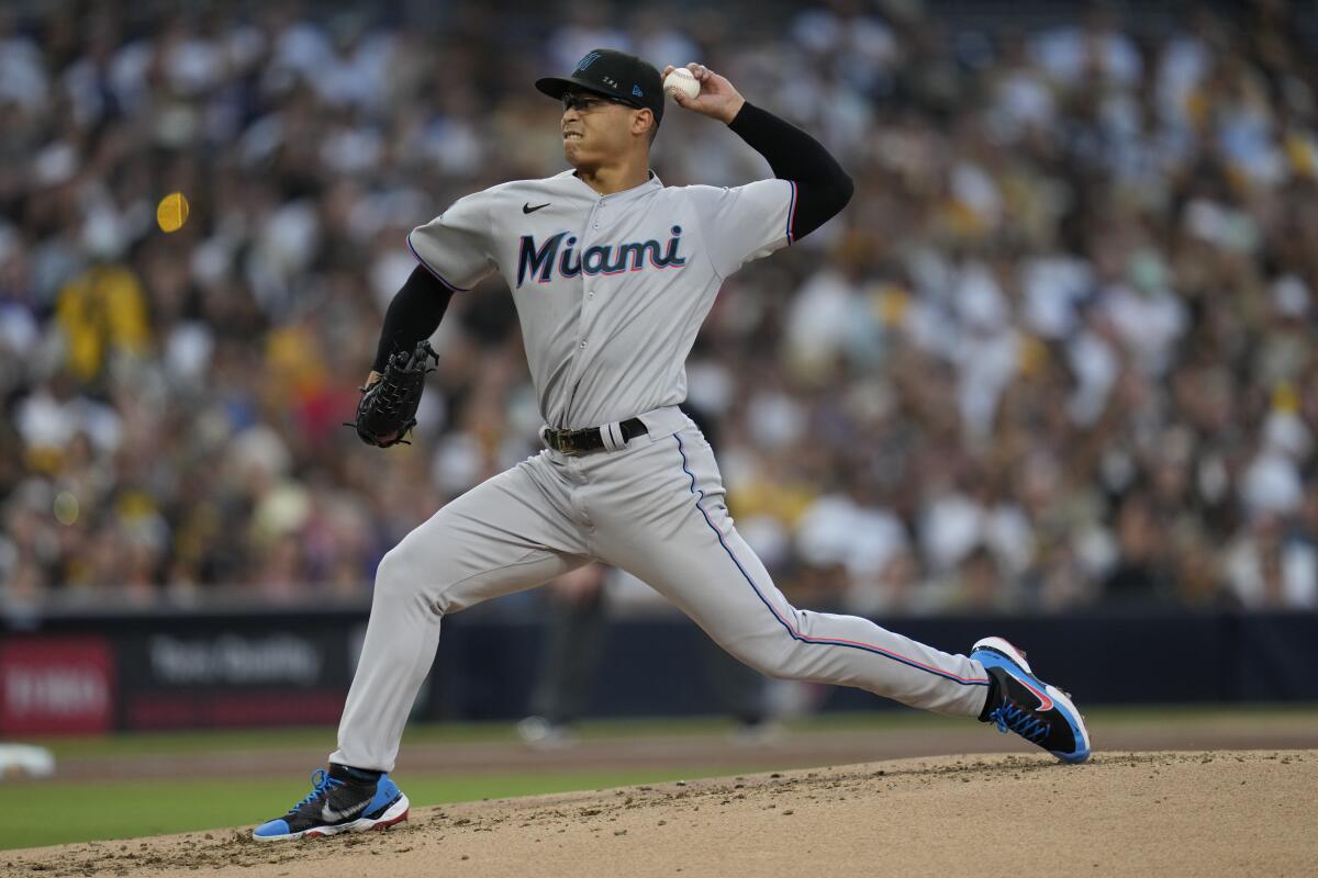 Soler slugs his 33rd HR, Luzardo works 6 strong innings as the Marlins  blanked the Padres 3-0 - The San Diego Union-Tribune