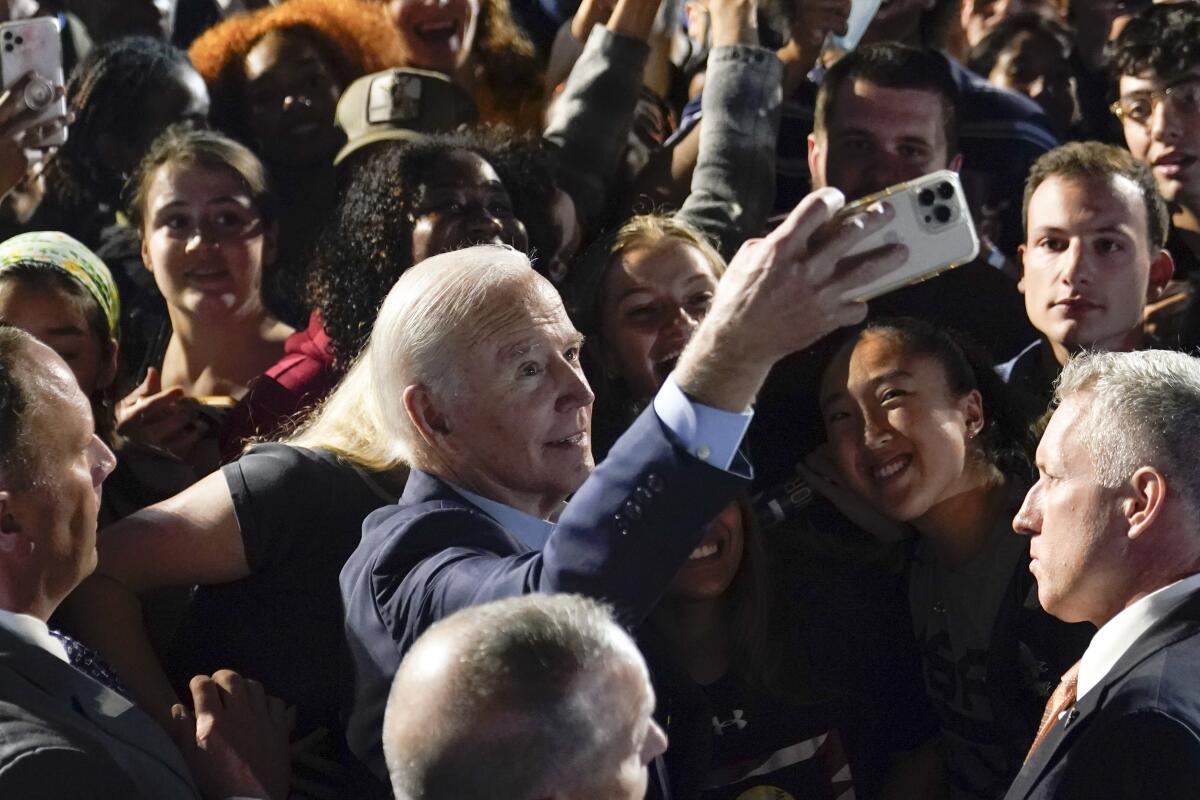 El presidente Joe Biden en un acto de campaña en Yonkers, estado de Nueva York,