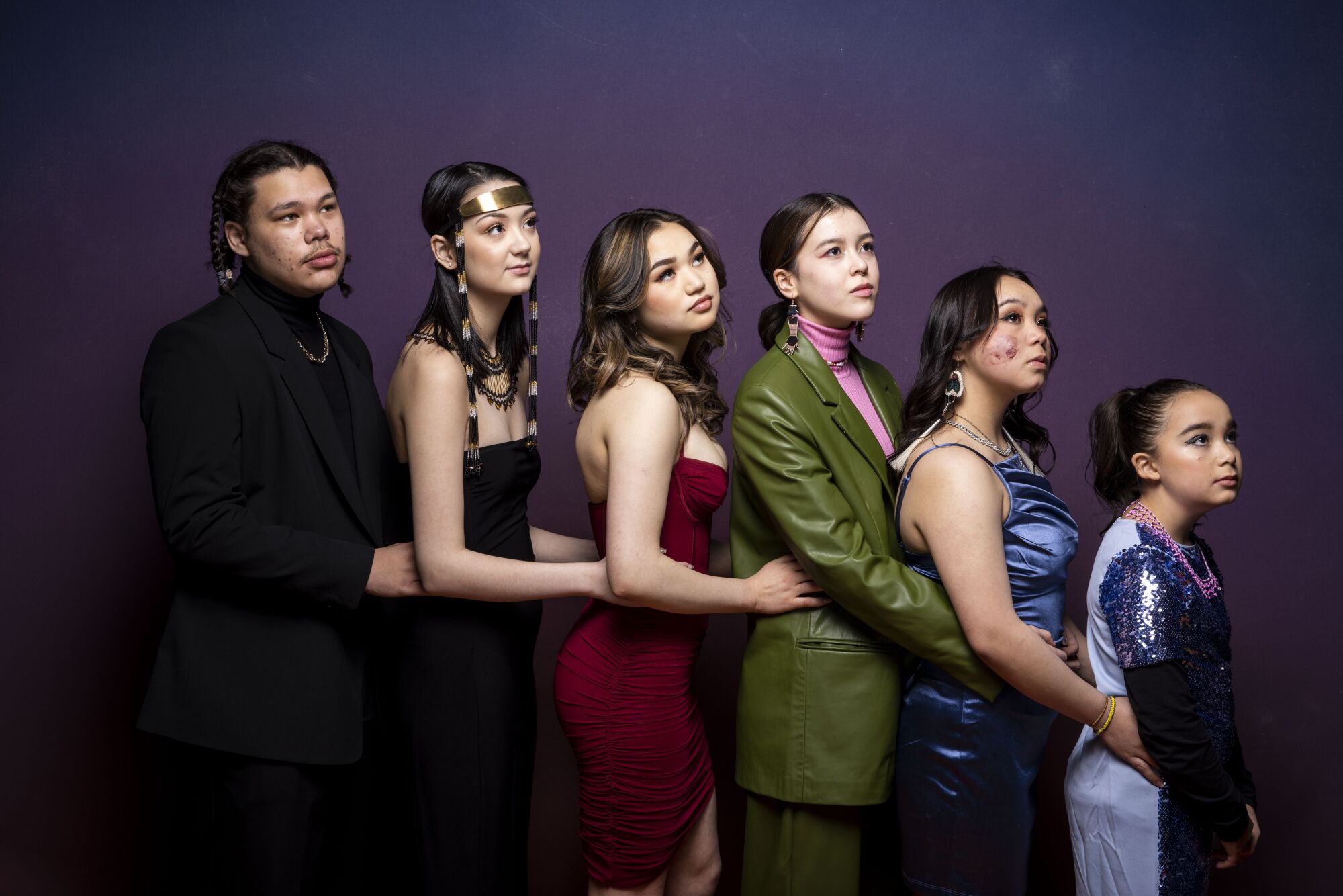Rory Anawak, Chelsea Prusky, Tasiana Shirley, Nalajoss Ellsworth, Alexis Wolfe and Frankie Vincent-Wolfe.