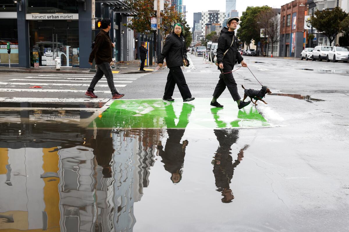 Heavy rains cause flooding in the streets of San Francisco as a storm system pummels Northern California.