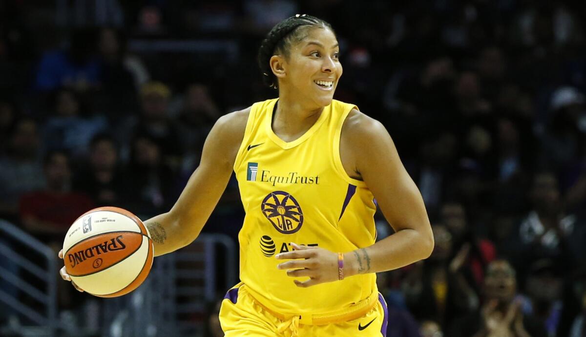 Candace Parker played only six minutes before an ankle injury sidelined her for the rest of the game Tuesday.