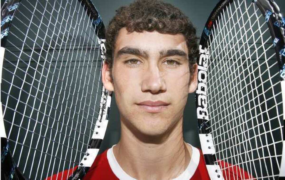 ARCHIVE PHOTO: Burroughs High School singles tennis player Garrett Auproux suffered a broken leg in a junior tournament in March.