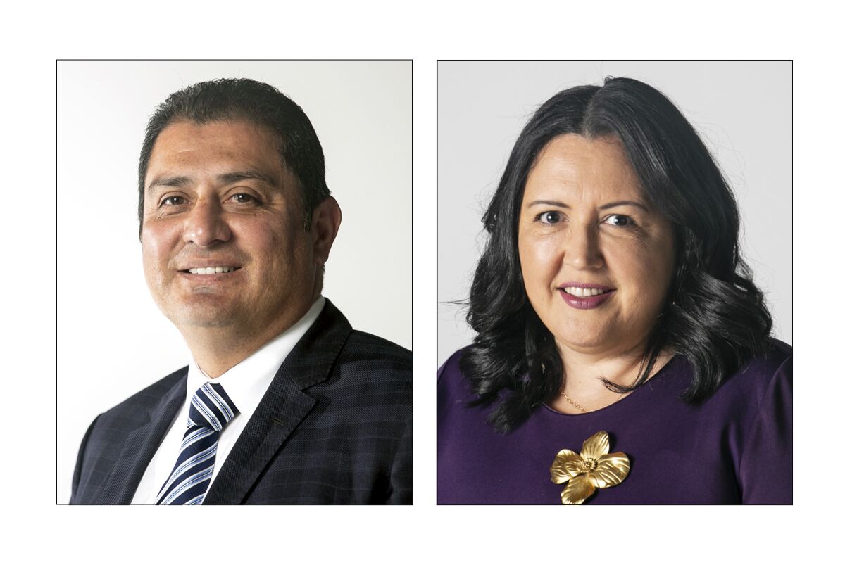 Ben Hueso and Nora Vargas, candidates for the San Diego County Board of Supervisors, District 1.