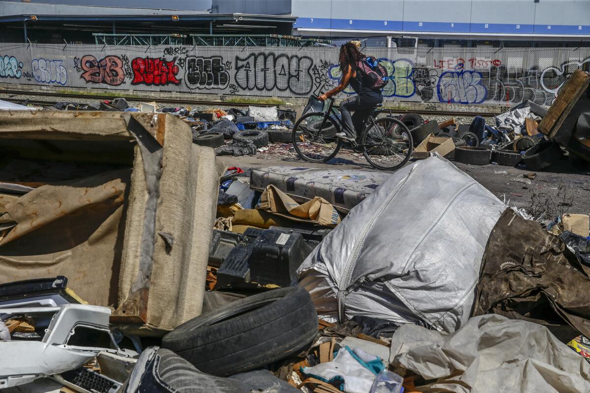 Refuse at East 25th Street and Long Beach Avenue.