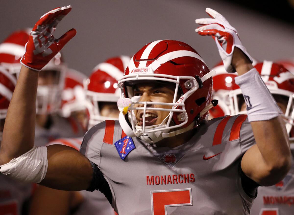Bru McCoy gets his teammates fired up during a game last season.