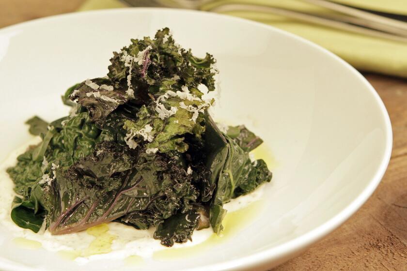 Recipe: Braised kale with Garrotxa snow