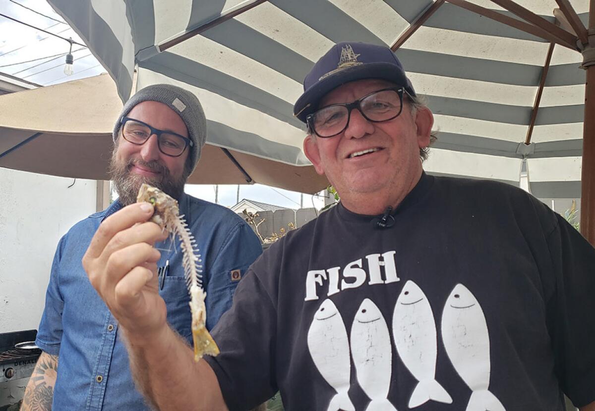 San Diego native Tommy Gomes of "The Fishmonger" with sustainable seafood advocate and chef Rob Ruiz.