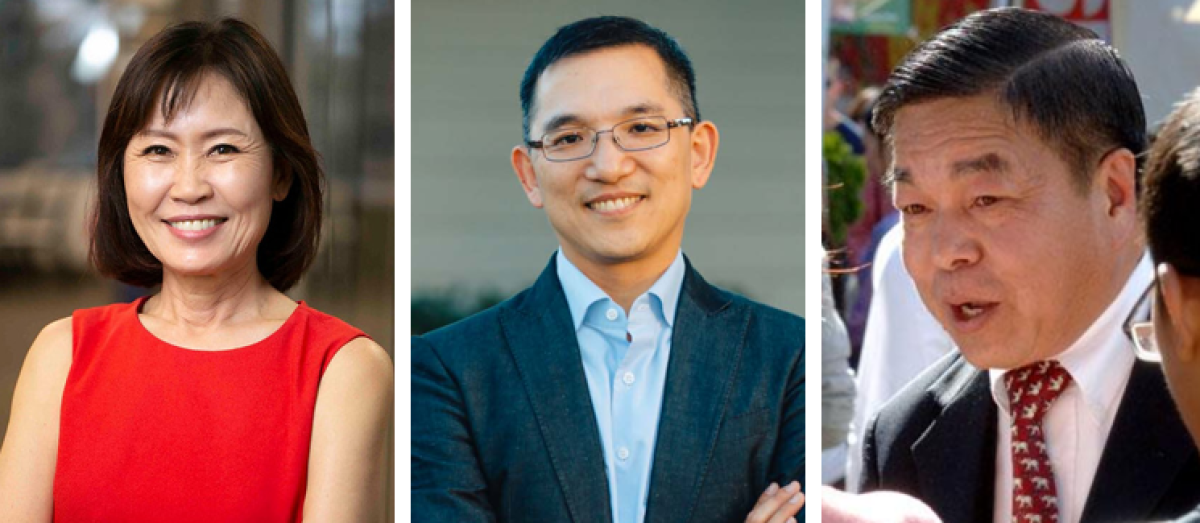 Pictured from left to right are Rep. Michelle Steel (R-Surfside), Jay Chen and Long Pham.