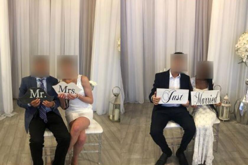 Undated photos provided by federal prosecutors show what they described as "sham marriages".