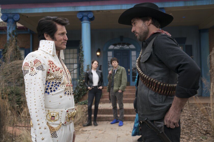 Tallahassee (Woody Harrelson), from left, Wichita (Emma Stone), Columbus (Jesse Eisenberg) and Albuquerque (Luke Wilson) in "Zombieland 2: Double Tap."