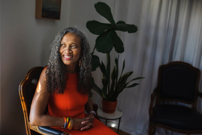 LOS ANGELES, CA - FEBRUARY 10: Merle Vaughn poses for portrait at her home on Thursday, Feb. 10, 2022 in Los Angeles, CA. Vaughn who is a national diversity recruiter who has placed diverse candidates in top law firms and legal departments of major companies across the country. (Jason Armond / Los Angeles Times)