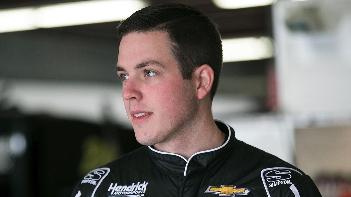 Alex Bowman attends testing at New Hampshire Motor Speedway on May 30.