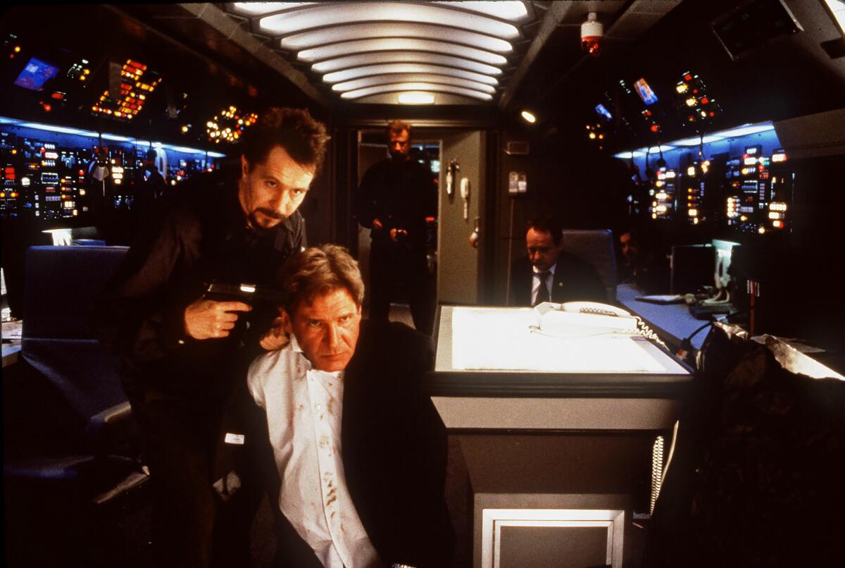 Two men in a scene from the movie "Air Force One."