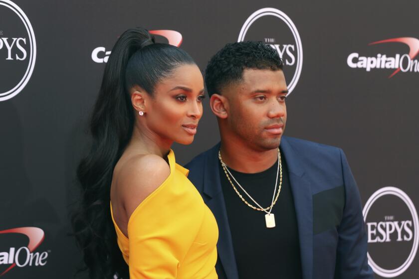 Ciara, left, and Russell Wilson at the ESPY Awards