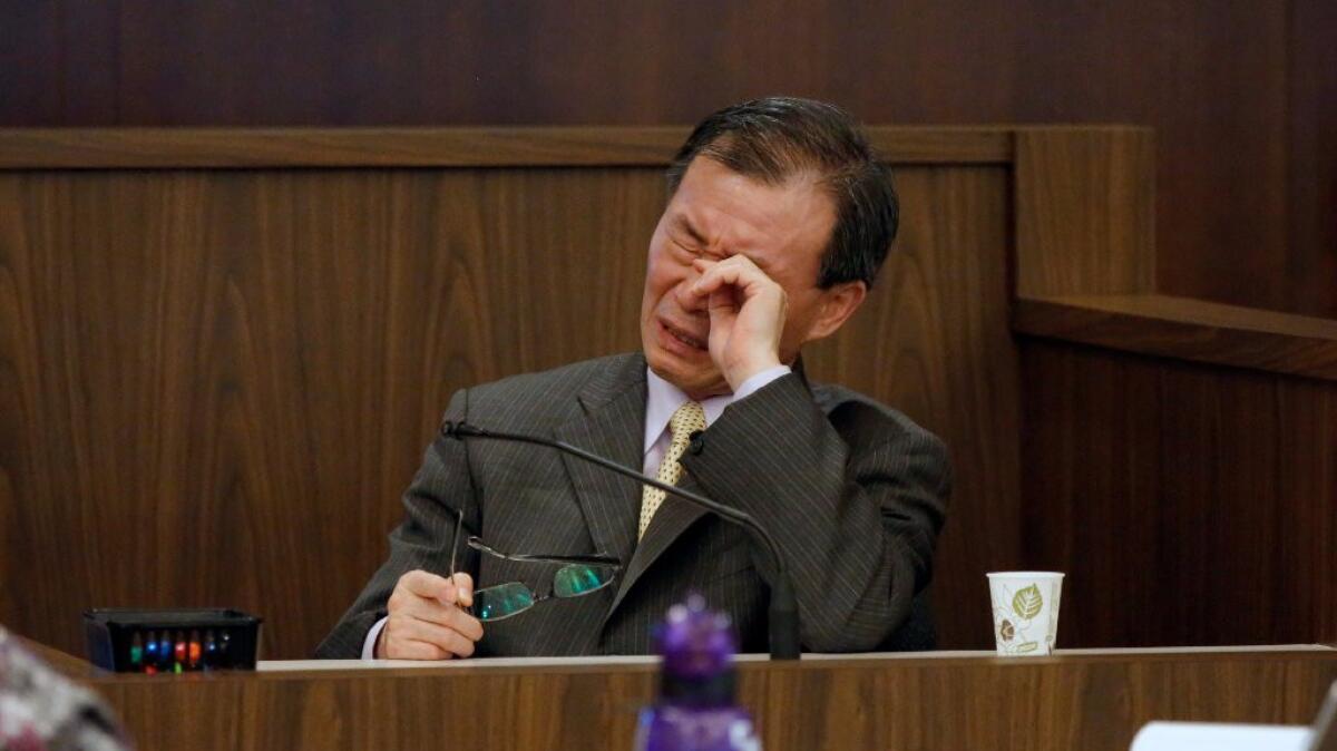 Beong Kwun Cho testifies in his own defense at his Orange County murder trial. Cho is accused of first-degree murder in the death of his best friend, who was found shot in the head in January 2011.