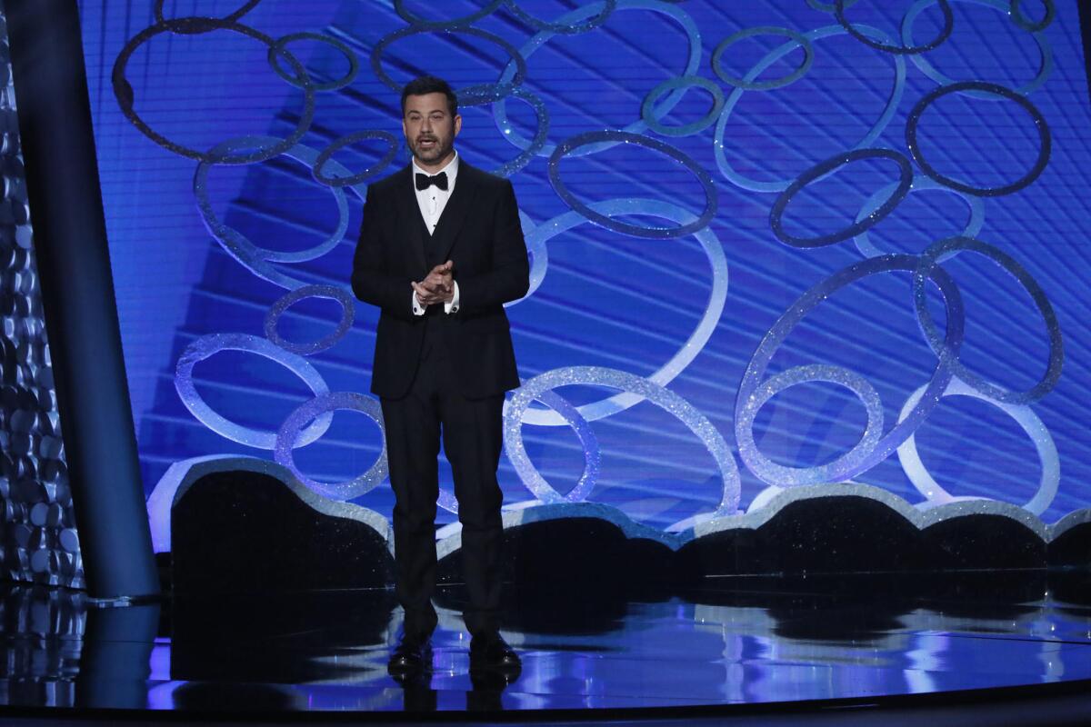 Jimmy Kimmel onstage at the 2016 Emmys.