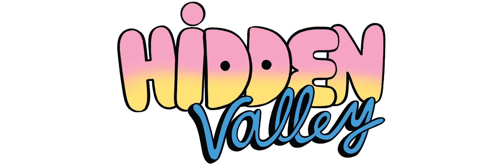 Colorful typography of Hidden Valley