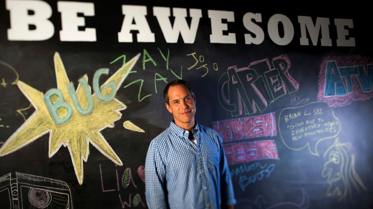 Brian Robbins created Awesomeness TV, a teen-focused video network. He is shown in 2012 at the company's L.A. headquarters.