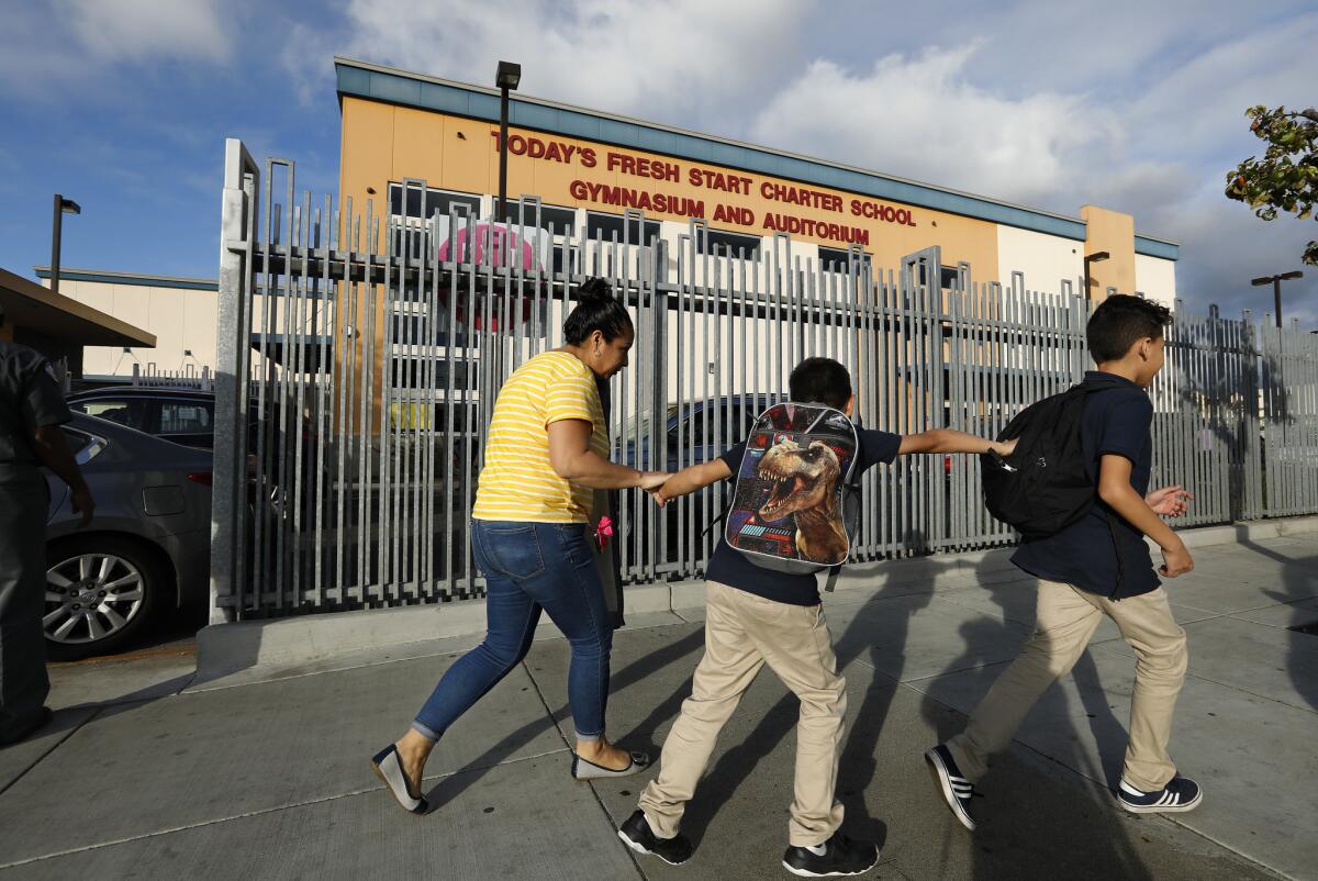 One of three Today’s Fresh Start charter school campuses, this one located in Inglewood. (Mel Melcon / Los Angeles Times)