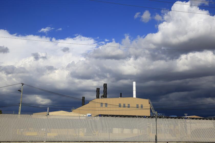 View of the Exide Technologies battery recycling plant in Vernon.