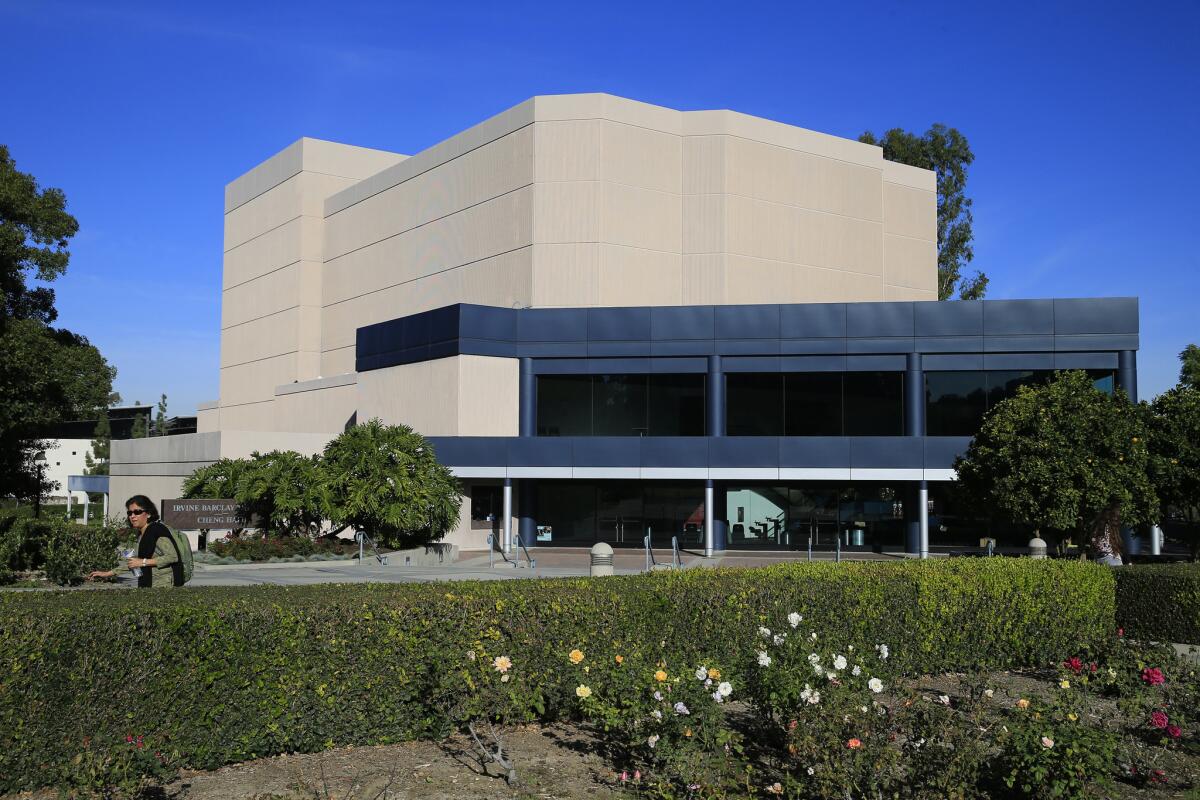 At the Irvine Barclay Theatre in Irvine, board chairman Robert Farnsworth has stepped down.
