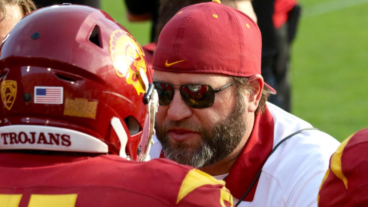 Graduate assistant Mike Goff is one of several unpaid assistants that will take on more prominent roles during USC's preparations for the Holiday Bowl.