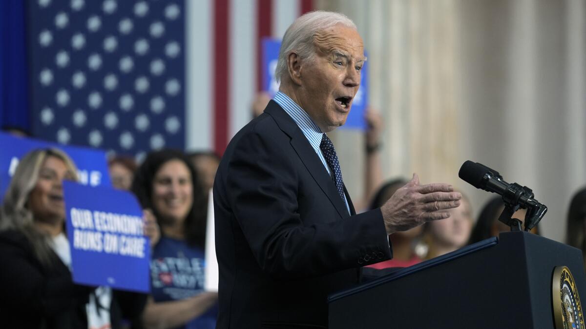 President Joe Biden delivers remarks the "care economy" in Washington DC earlier this week.