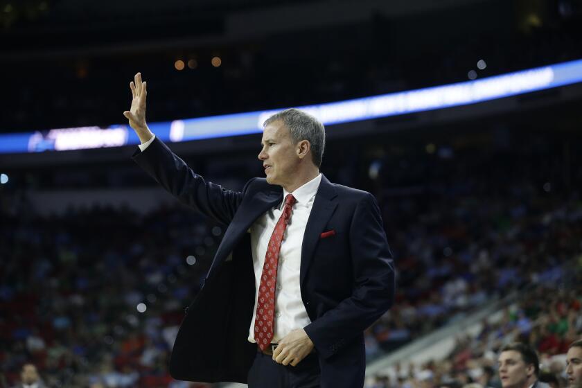 Andy Enfield coaches USC against Providence on March 17.