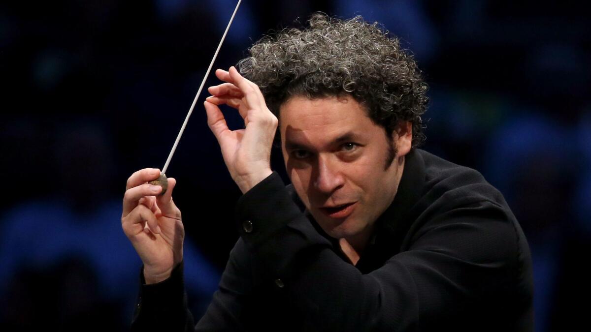 Gustavo Dudamel is shown last month at the Hollywood Bowl.