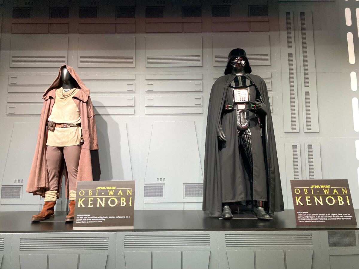 Costumes from the Obi-Wan Kenobi series on Disney+, displayed at Comic-Con on July 21, 2022.