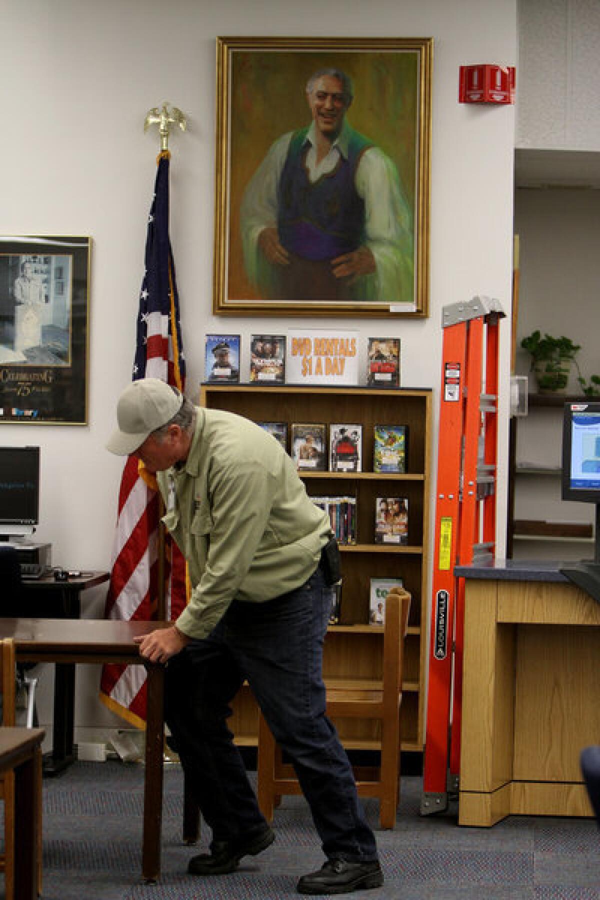 Anthony Quinn's family donated the painting of Quinn hanging on the wall in the Anthony Quinn Library in East Los Angeles.