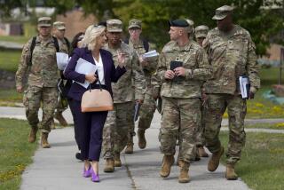 Army Secretary Christine Wormuth walks during a tour with soldiers at Fort Jackson, a U.S. Army Training Center, Wednesday, Sept. 25, 2024, in Columbia, S.C. (AP Photo/Chris Carlson)