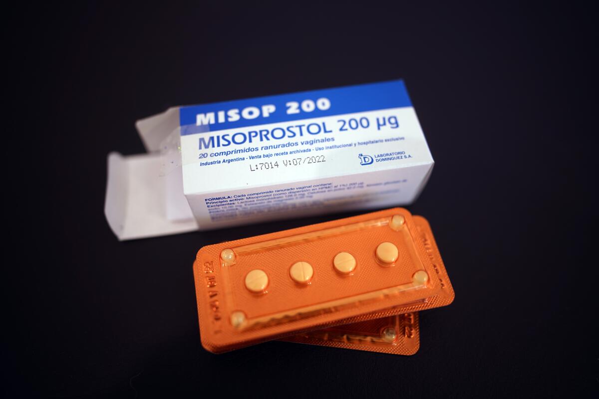The drug misoprostol sits on a table.