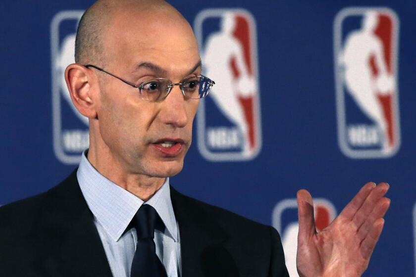 NBA Commissioner Adam Silver announces the league's punishment against Clippers owner Donald Sterling in New York on Tuesday.