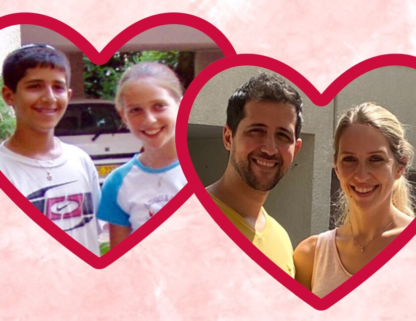 Couple as sixth-grade classmates and as a couple almost 17 years later.