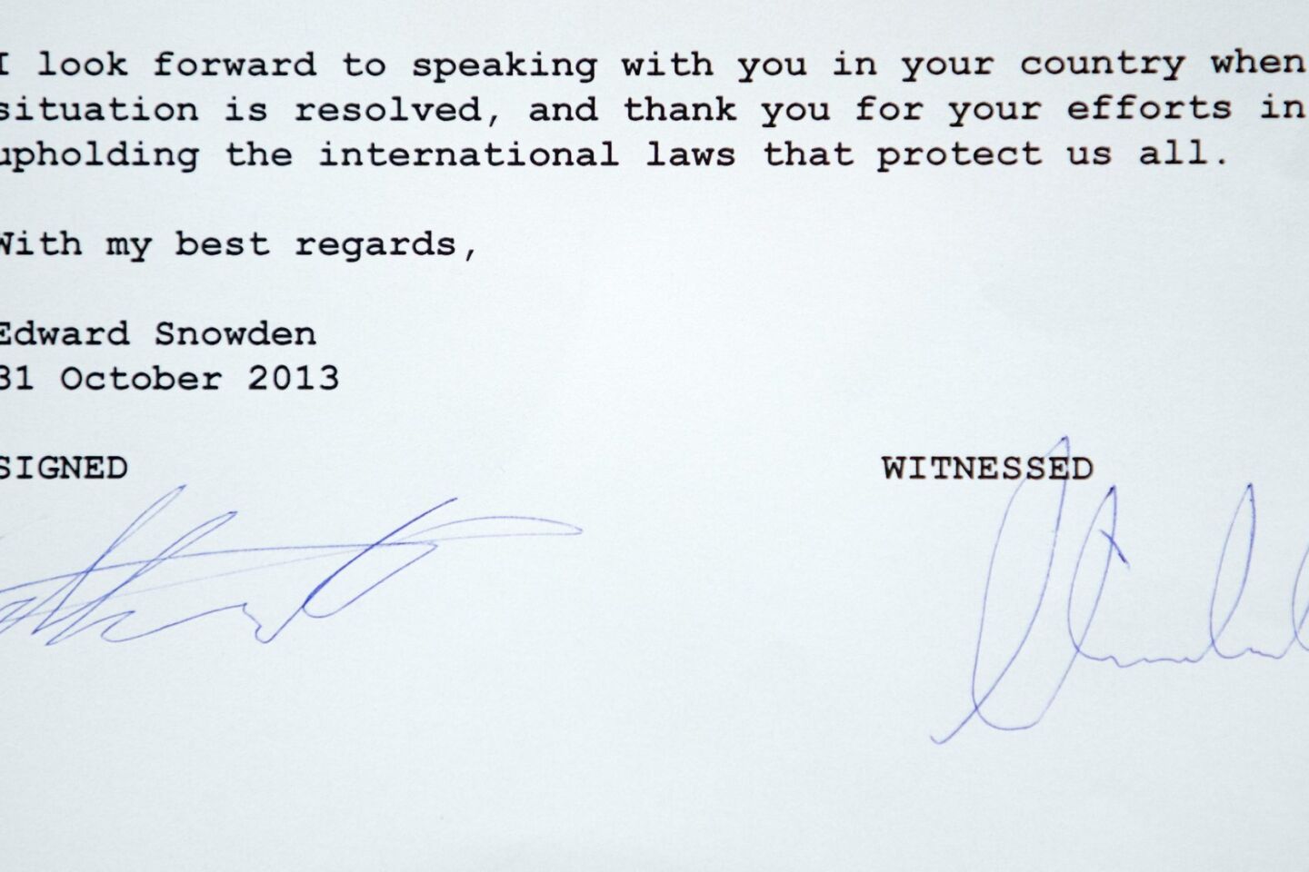 Snowden's signature