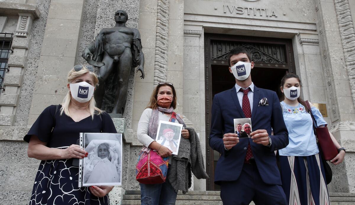 Relatives of COVID-19 victims in Bergamo, Italy