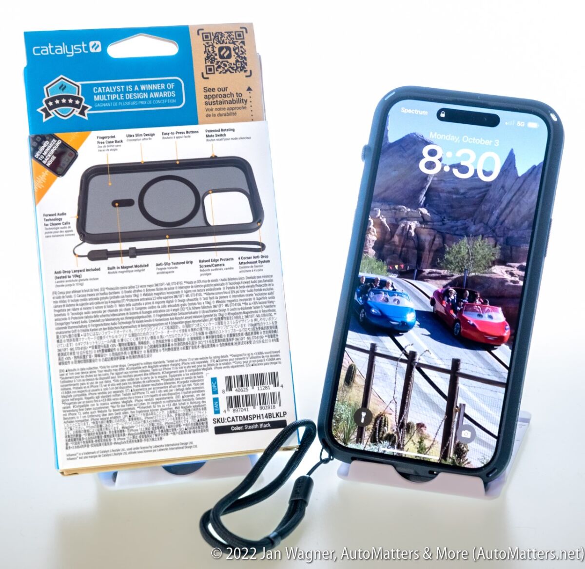 Catalyst iPhone 14 Pro Max Influence MagSafe case (BACK OF BOX, WITH PHONE)