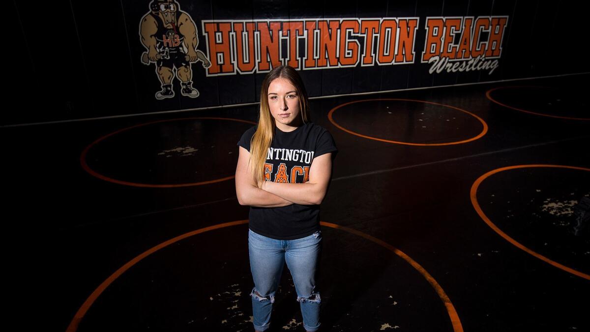Huntington Beach High wrestler Chloe Belman is the Daily Pilot High School Female Athlete of the Week.