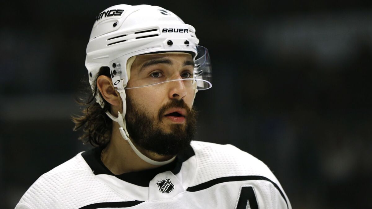 Drew Doughty says he's ready to play for the Kings after getting struck in the hand by the puck on Tuesday night.