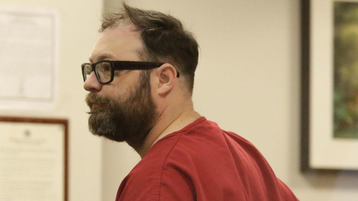 Matt Hickey, a former tech journalist accused by multiple women of rape, at his arraignment in King County Superior Court in Seattle last November.